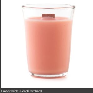 Peach wood wick candle New 8 oz Approx burn time 50 hrs, Celebrating Home